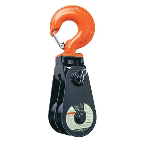 Crosby McKissick 12 Ton #408 Bronze Bushing Double Snatch Block w/ Hook (8" Sheave, 3/4"-7/8" Wire Rope)